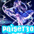 Pixelated anime-style character with green hair and blue background, text 'loves' below; another pixelated figure in purple-blue attire on dark background with 'paiget30'; blonde-haired character with red accents on light background and 'manga' text.