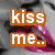 A split-screen image with a pixelated background showing lips and teeth on the left, and text in orange boxes on the right.