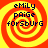 Four identical pixelated spiral icons with red and yellow concentric rings, each displaying text in dark blue letters.