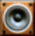 Two side-by-side static images of a speaker cone with swirling patterns, showing different stages of motion.