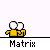 Pixelated yellow figures with white circular heads animate through sequential poses against a gray background, each labeled 'Matrix' below.