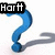 Six blue question mark icons arranged in two , each with a black text overlay reading 'Hartt', '3r', 'stabbler?', 'The', 'Eternal', and 'Question' respectively