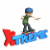 Animated sequence of a cartoon boy on a skateboard performing tricks above red and blue 'Xtreme' text.