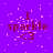 Purple background with pink pixelated sparkles, red text reading "I sparkle <3" in two across the image