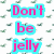 Pixelated text in cyan and green blocks on a white background with small repeating patterns.
