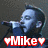A person singing into a microphone with red text reading "Mike" flanked by heart symbols, displayed in a of six identical