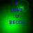 Green background with blue pixelated text reading "I LOVE U BECCA" in four showing subtle animation changes
