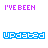 Pixelated text displays 'I'VE BEEN' above 'Updated' in four color variations on a white background with one gray