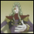 A pixelated anime-style character with long green hair and a red-and-gold outfit appears on the left side of a 48x48 buddy icon, while the right side displays