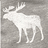 Static pixel art of a white moose standing against a gray background with no visible text or additional elements.