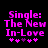 Pixelated pink text on black background reads "Single: The New In-Love" with five pink symbols below, show different symbol arrangements