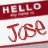 A 48x48 pixel animated buddy icon showing a red 'HELLO' banner above stylized text that changes color between frames, displayed in a contact sheet layout with two sampled frames.