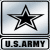 A pixelated black star with five points sits above the text U.S. ARMY on a light gray background within a dark border.