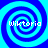 Four identical blue and cyan spiral patterns arranged in a with white text "Wiktorio" overlaid on each spiral
