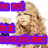 six pixelated with text overlays and a central celebrity image, each displaying distinct text phrases in bold colors