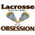 Pixelated graphic with 'Lacrosse' and 'OBSESSION' text flanking crossed lacrosse sticks on white background, adjacent to green with 'Original Icons .com' in bright green pixel font