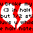 Red background with white speech bubbles containing black pixelated text and a broken heart symbol.