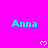 Cyan text "Anna" and white pixel hearts on a bright pink background with a gray rectangular overlay at bottom-right.