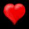 Four red heart shapes arranged in a on a black background, each heart with a glossy gradient effect