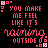 A 5x5 contact sheet of animated frames showing a repeating text-based animation with pink and white pixelated text on black background, displaying the phrase "YOU MAKE ME FEEL LIKE IT'S RAINING OUTSIDE" in varying styles across sampled frames.