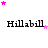 four and four displays the word 'Hillabill' in black text with pink stars above each instance, showing animation changes across frames