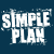 Pixelated image with 'SIMPLE PLAN' text on dark blue background and band members in group pose.
