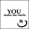 Black text and a smiley face icon on a white background with a thin black border.