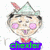 Pixelated cartoon character with green hat, red tie, pink cheeks, and tongue out; text overlays change across frames.