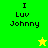 Green and yellow pixelated with "I Luv Johnny" text, featuring a small star icon that changes color between frames