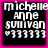 Pixelated text displays 'michelle Anne Sullivan' with a heart and six asterisks on black background, framed by bright pink border.