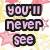 Pixelated text in four quadrants with pink and yellow lettering over starry and blurred backgrounds.