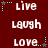 pixelated text words on a dark red background with animated star and dot accents