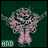 Animated pink rose icon with arms raised, displaying sequential text below: AND CASSIE PULLED THE TRIGGER on dark green background.