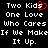 Pixelated text on black background with red heart symbol replacing 'd' in 'Kids' across two identical