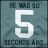 Static pixelated image with large white number '5' centered on gray background, surrounded by dark text fragments.