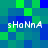 Pixelated of blue and green squares with four instances of the text 'sHaNnA' in white, arranged in a layout