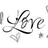 A split-screen icon with a white left showing 'Love' script and hearts, and a yellow right displaying pink text and symbols