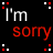 Pixelated text on black background with red and white lettering, framed by small red-white dot patterns.