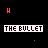 Animated sequence of text and symbols on black background with white 'THE BULLET' banner, changing colored letters above and below the banner.