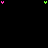 Animated contact sheet of a pixel art animation featuring green and pink text on black background with floating heart shapes, showing sequential changes in text composition across frames.