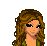 Pixel art contact sheet showing three frames of a female character with brown curly hair, green crop top, and blue jeans in different poses against white background.