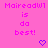 Pixelated pink text on a pink background with purple heart symbols, displaying 'Maireadw1 is do best!' in two identical vertical