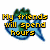 Pixelated icon with blue fish graphic and yellow text reading "My friends will spend hours trying to drown fish" over white background, transitioning to green text about smores and firemen.
