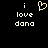 Pixelated text 'i love dona' with a heart symbol replacing the word 'love', displayed on black background.