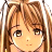 A pixelated anime-style character face on the left and stylized text on a black background on the right, displayed as a contact sheet with two frames.