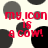 Red text 'my icon is a cow!' overlaid on repeating black and gray circular shapes against a light background.