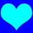 Two light blue hearts side-by-side on a solid dark blue background, rendered in pixelated style.
