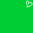 White pixelated heart symbol on solid green background, static image with no visible motion or text.