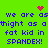 Green background with blue pixelated text repeating 'we are as we are as thight as a thight as a fat kid in SPANDEX!' and pink heart/sparkle symbols.