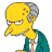 A 48x48 pixel animated contact sheet featuring The Simpsons Movie logo elements with a character from the show, including yellow text, pink donuts, and a cartoon elderly man.